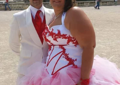 robe de mariée grande taille et rouge