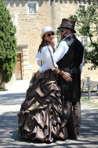 Delfyne et son mari en tenues gothic victorien